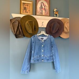 J Crew Lady Louisa denim Cropped jacket sz 12